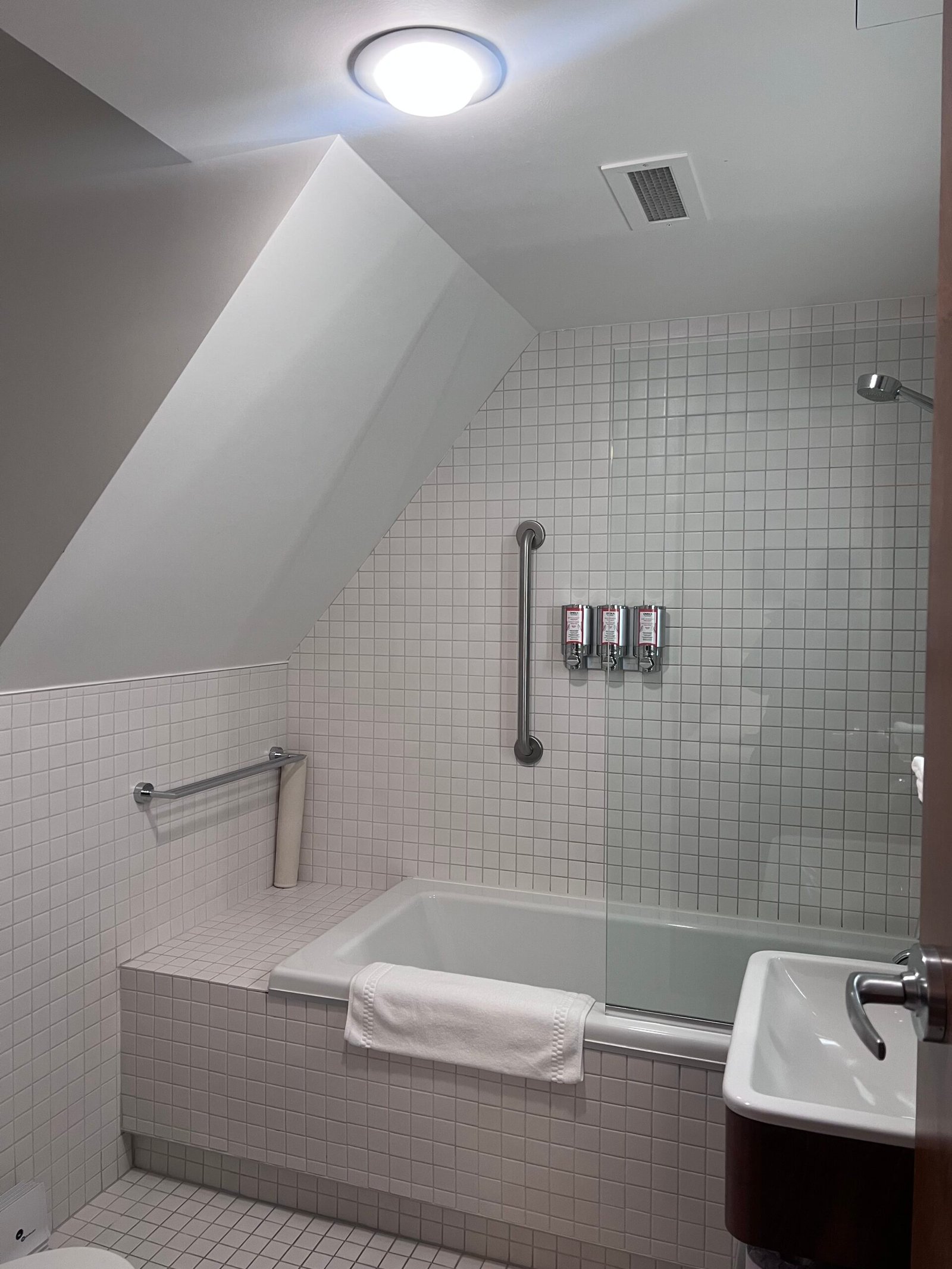 Inside Le Monastère des Augustines- A Wellness Retreat Rooted in 385 Years of History Bathroom Section at Contemporary King Room at Le Monastere des Augustines